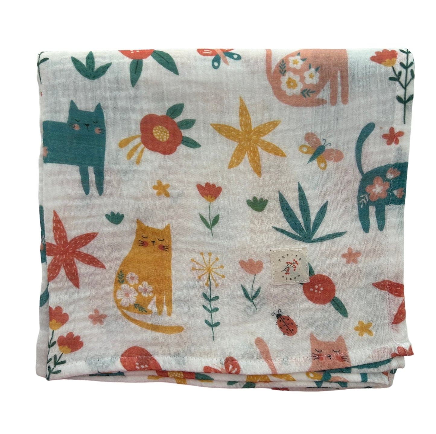 Swaddle and Bib Duo - Happy Cats