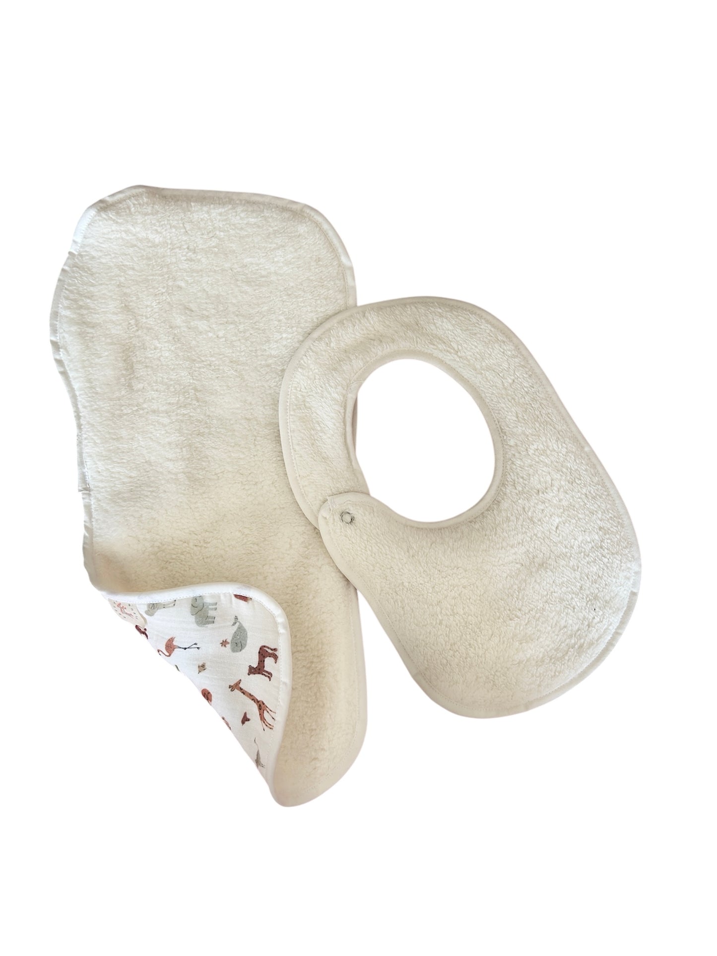 Boho Animals Bib & Burp Cloth