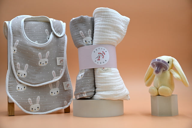 White Bunny Essential Newborn Gift Set (4- Piece)