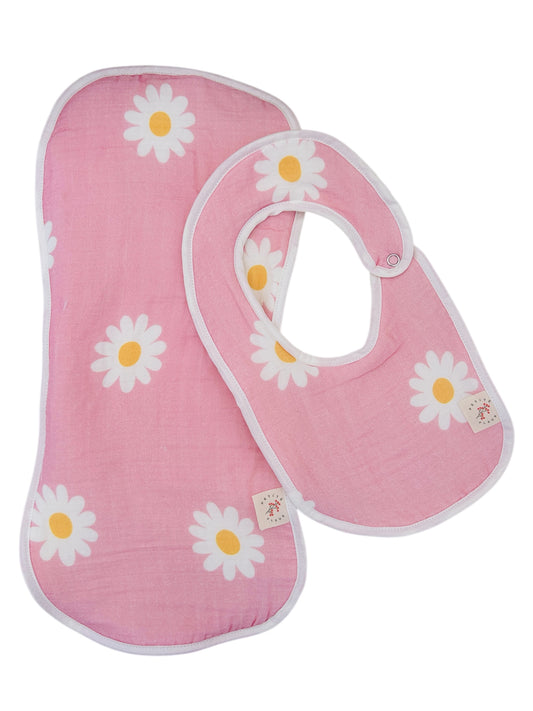 Daisy Bib & Burp Cloth Set
