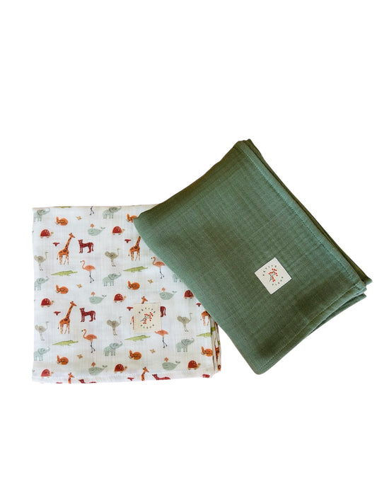 Boho Animals Swaddle Blanket Set